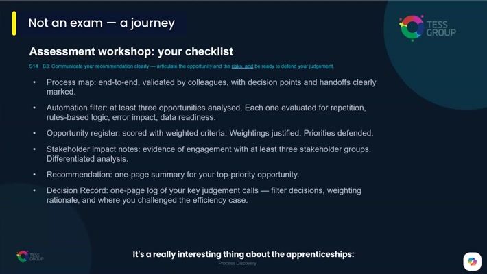 Not an exam — a journey — short clip from a TESS AI workshop
